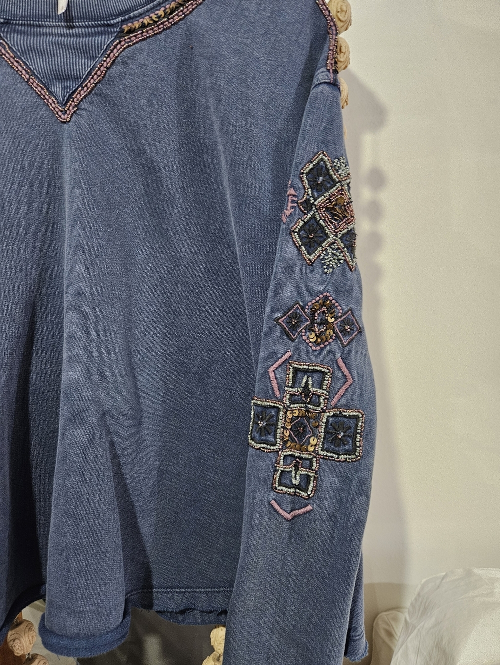 Free People Beaded + Sequin Sweatshirt - Picture 5 of 6